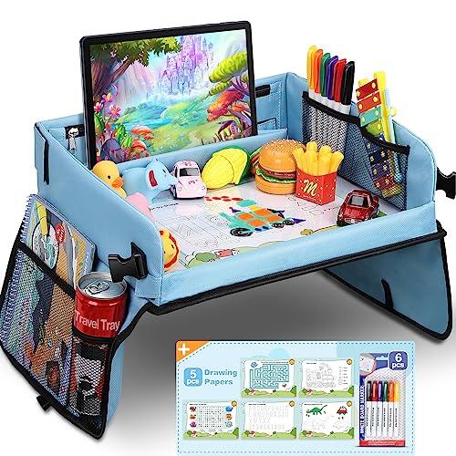 Children's Travel Tray with Washable Drawing Board & Storage