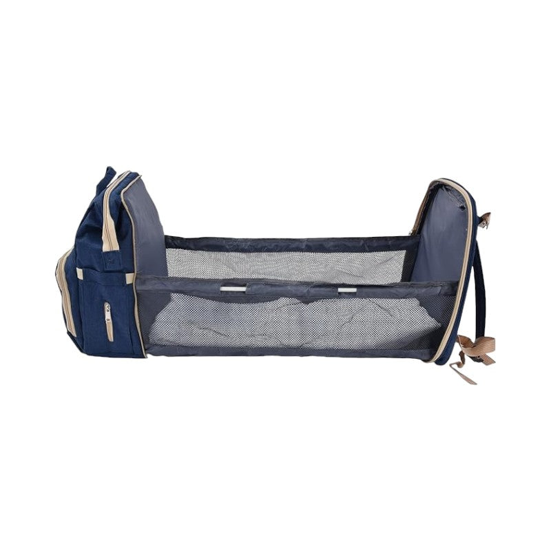 Backpack with Foldable Crib, USB Port, Bottle Holder