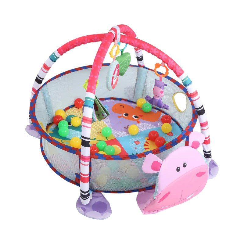 3-in-1 Baby Play Mat with Ball Pool, Hanging Toys