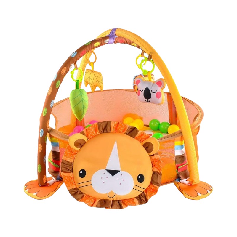 3-in-1 Baby Play Mat with Ball Pool, Hanging Toys