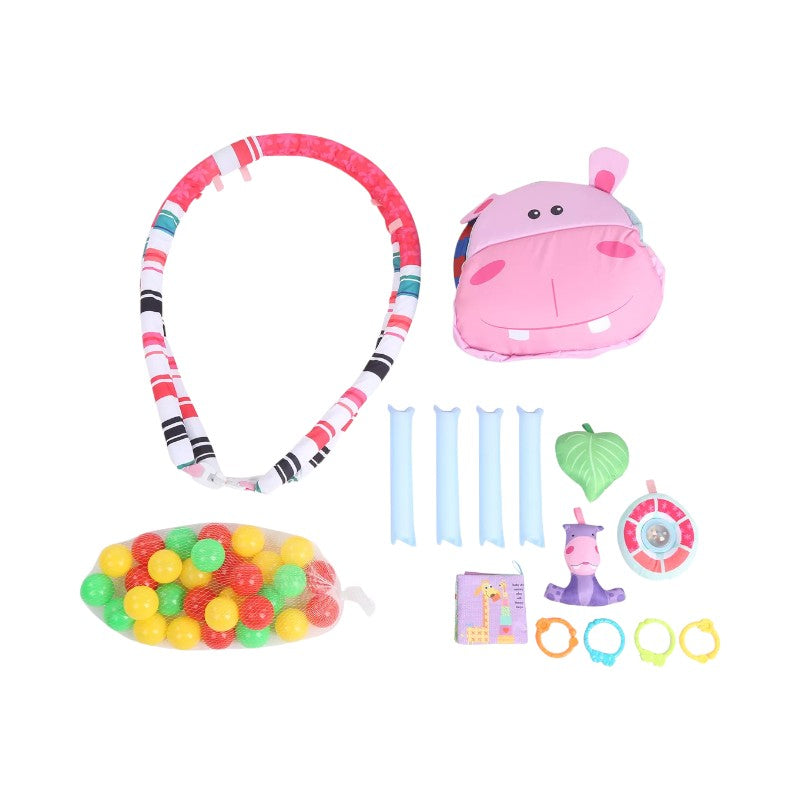 3-in-1 Baby Play Mat with Ball Pool, Hanging Toys