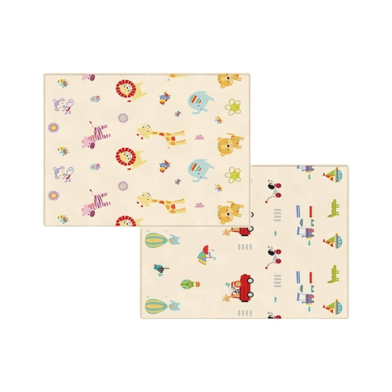Reversible Baby Foam Play Mat with Letters, Animals, and Vehicles