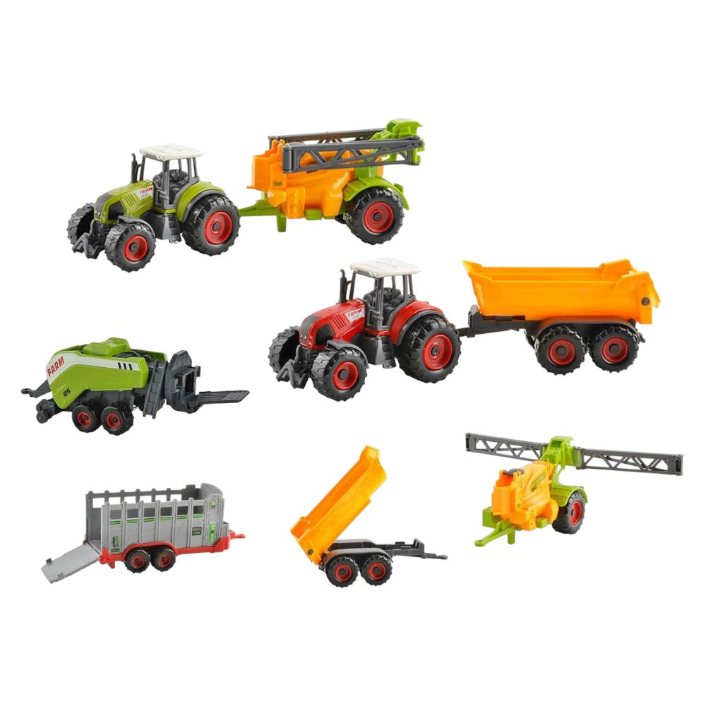 Farm Toy Set 6 Agricultural Vehicles, Trailers & Equipment for Kids