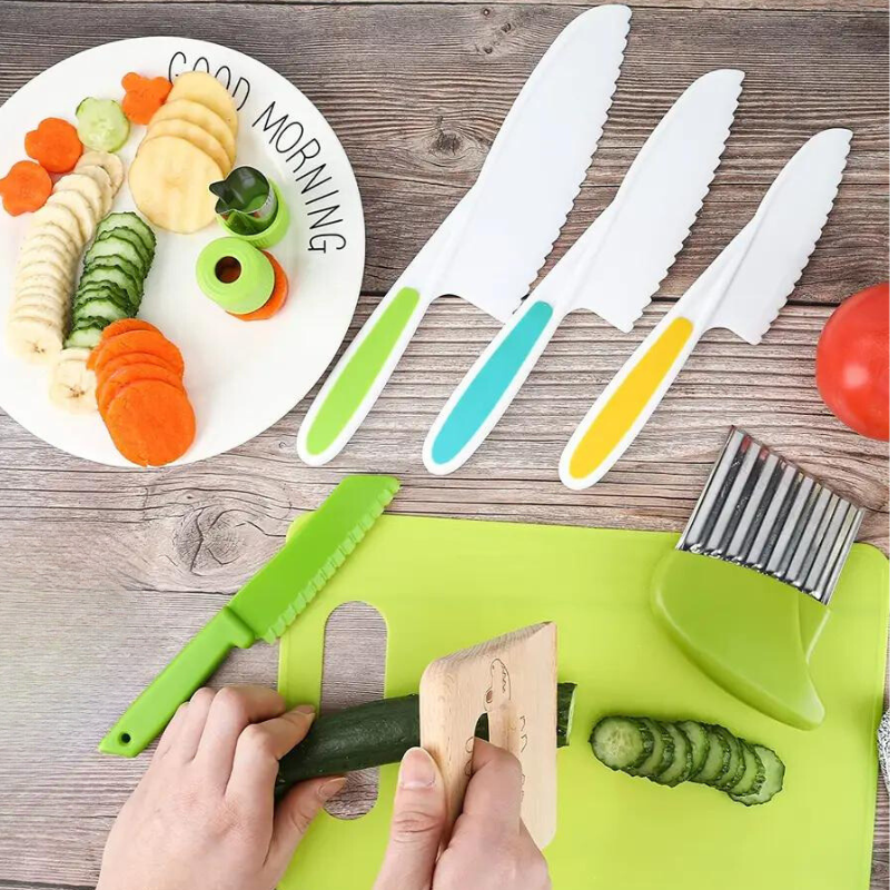 Mini Chef Cooking Toolset - 13-Piece Real Utensils Knife Set for Toddlers