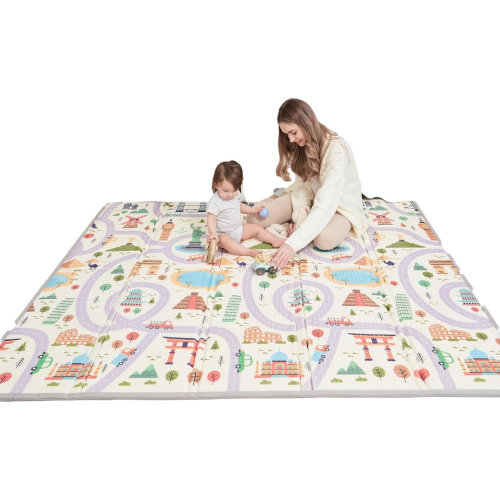 Foldable Thick Baby Play Mat Sensory Foam Floor Mat for Kids 59x71in