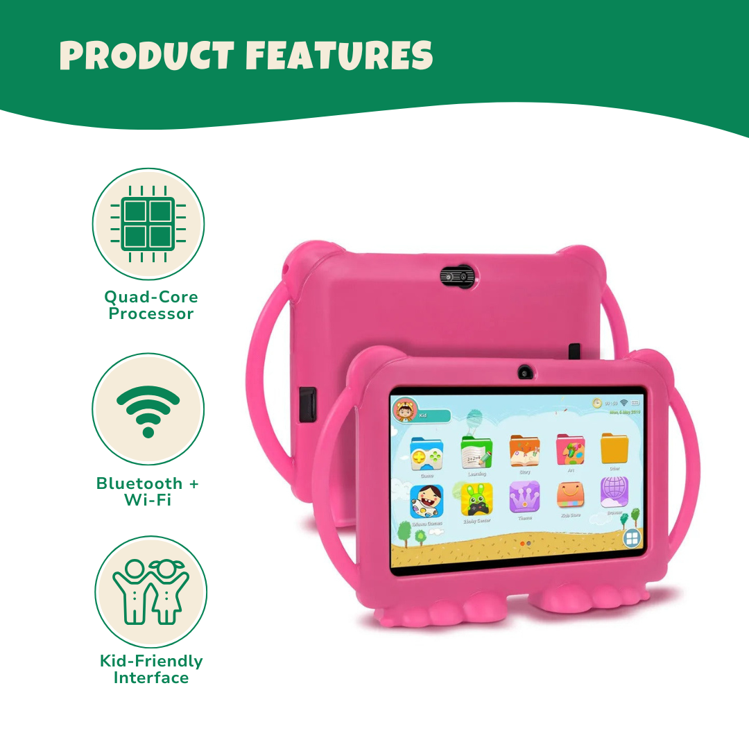 Kids' Learning Tablet with Parental Controls - 7-Inch Android Device for Toddlers