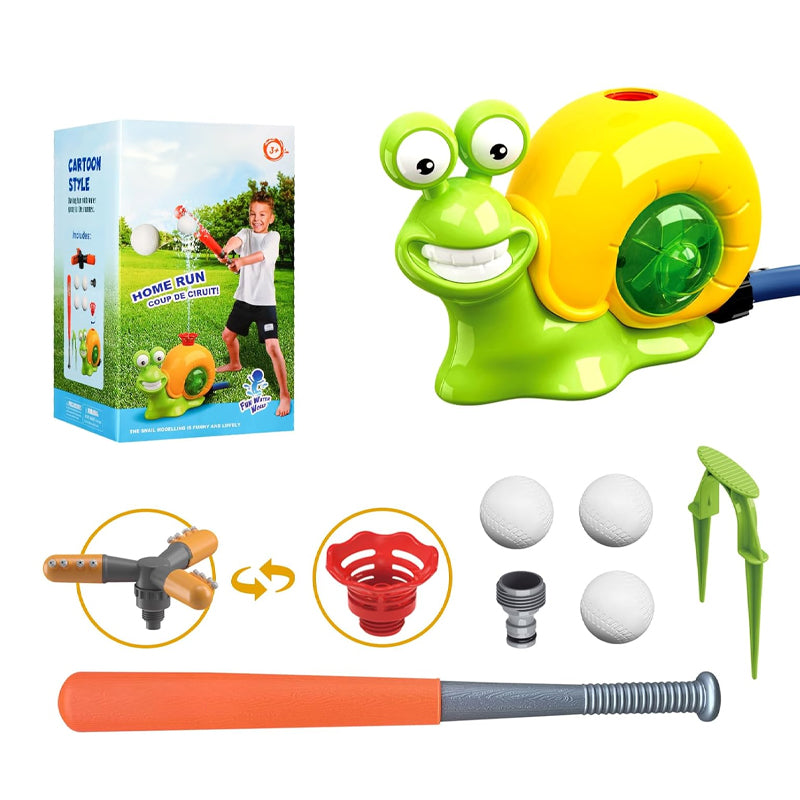 2-in-1 Water Baseball Sprinkler Toy with Rotating Head for Kids