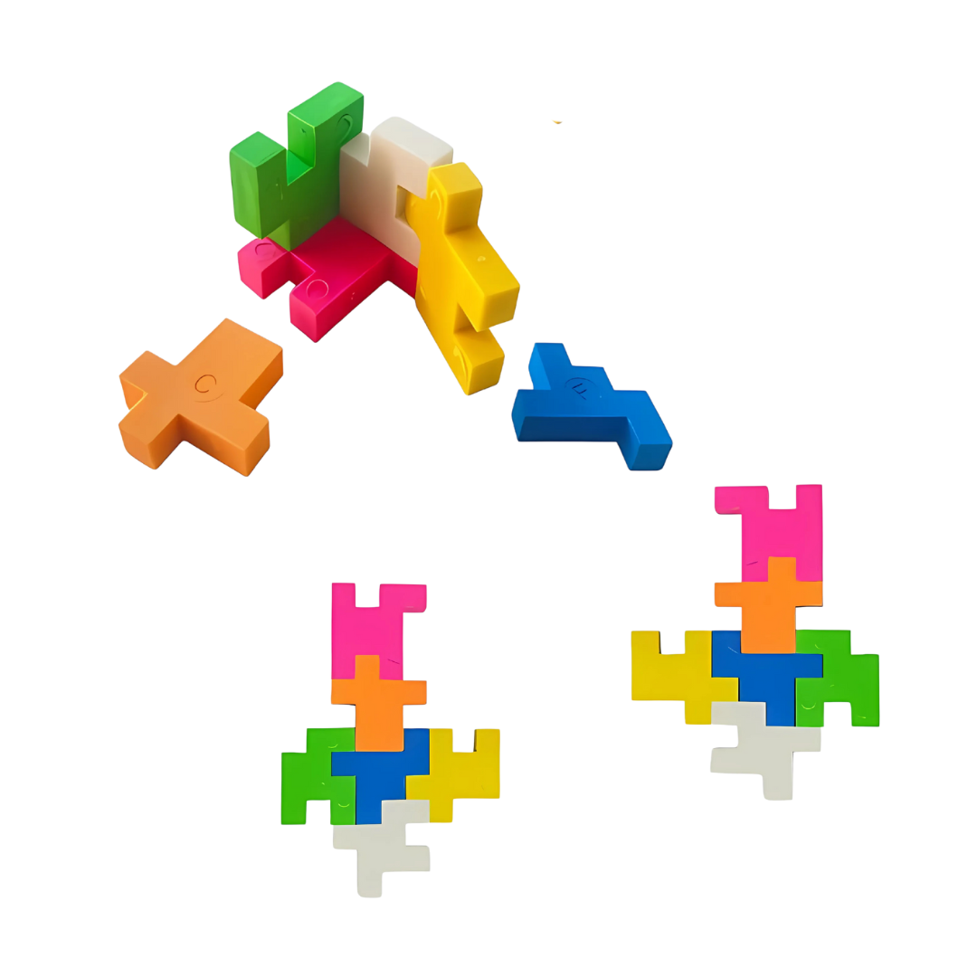 Cubic Puzzle Eraser Set, Colorful and Practical