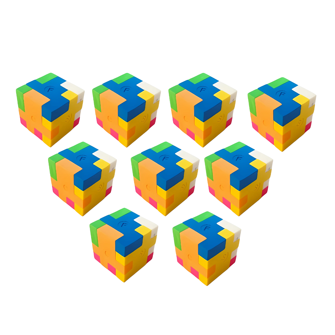 Cubic Puzzle Eraser Set, Colorful and Practical