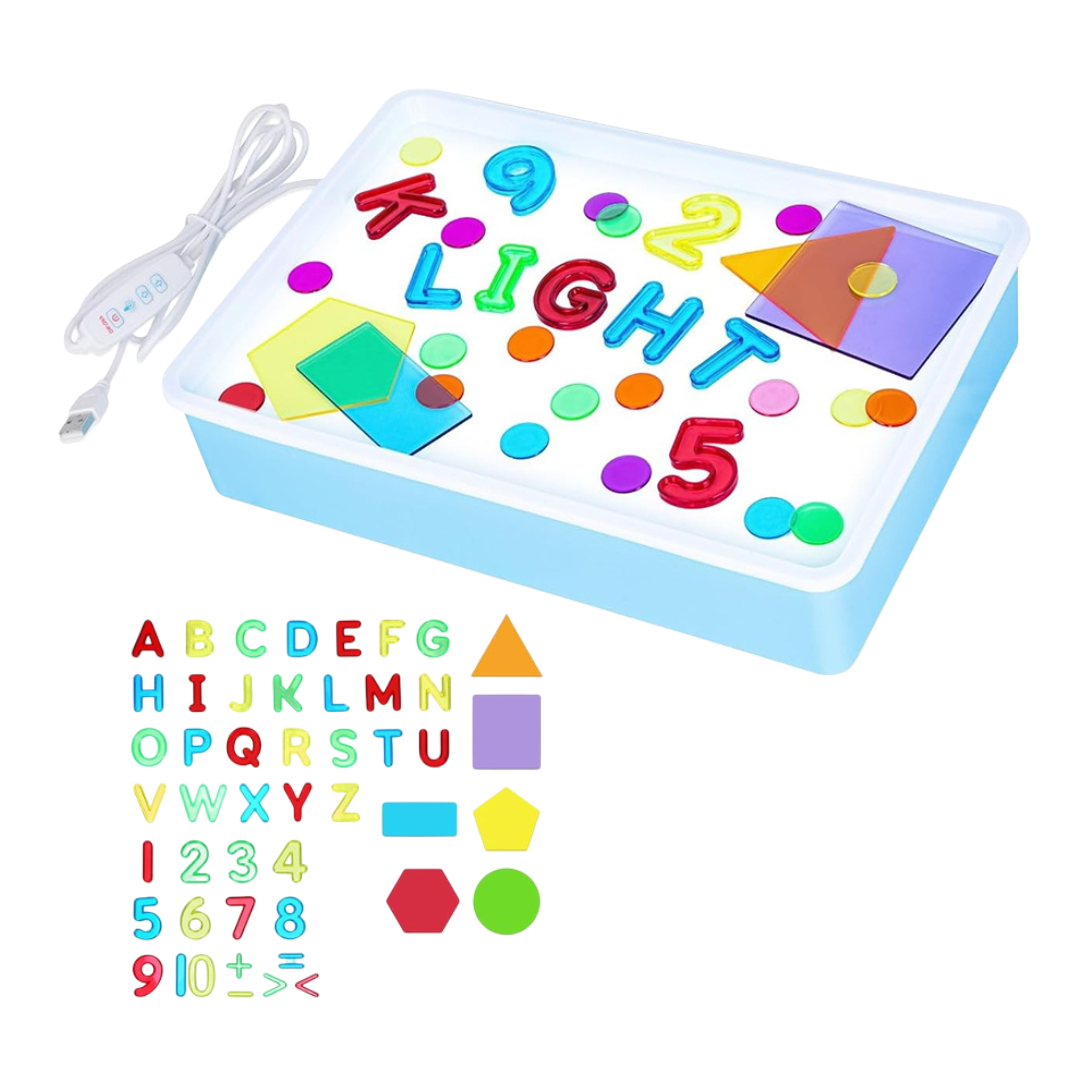 Sensory Light Table Set 148 Pieces for Learning, Letters & Numbers