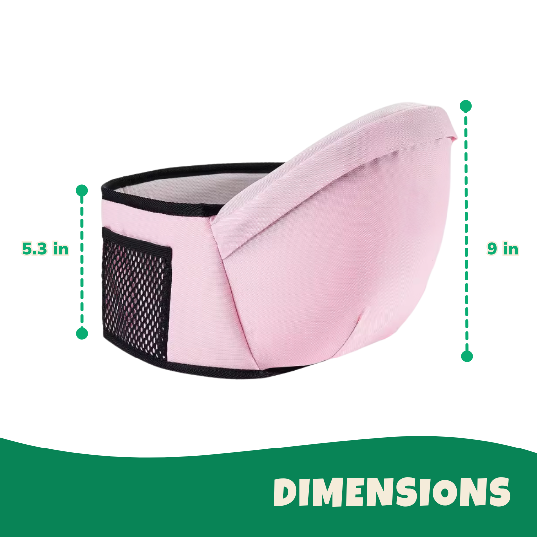 Adjustable Hipseat Baby Carrier with 30° Seat Tilt and Mesh Pocket