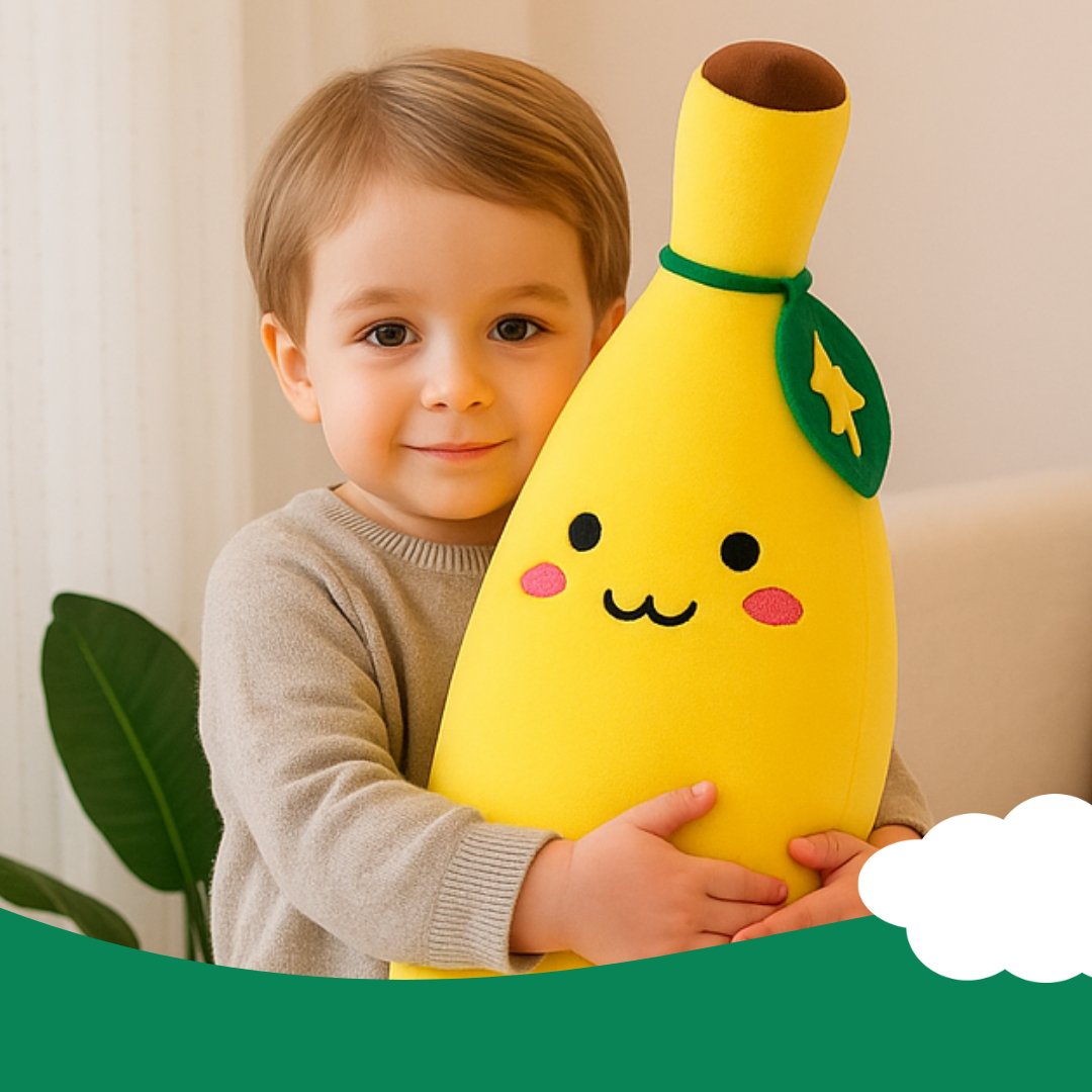 Happy Banana Plush Pillow – 4 Sizes (13.8, 19.7, 27.6, 31.5 inches)