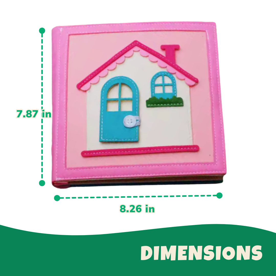 Montessori Activity Book, Removable Shapes, Pink House/Green Farm
