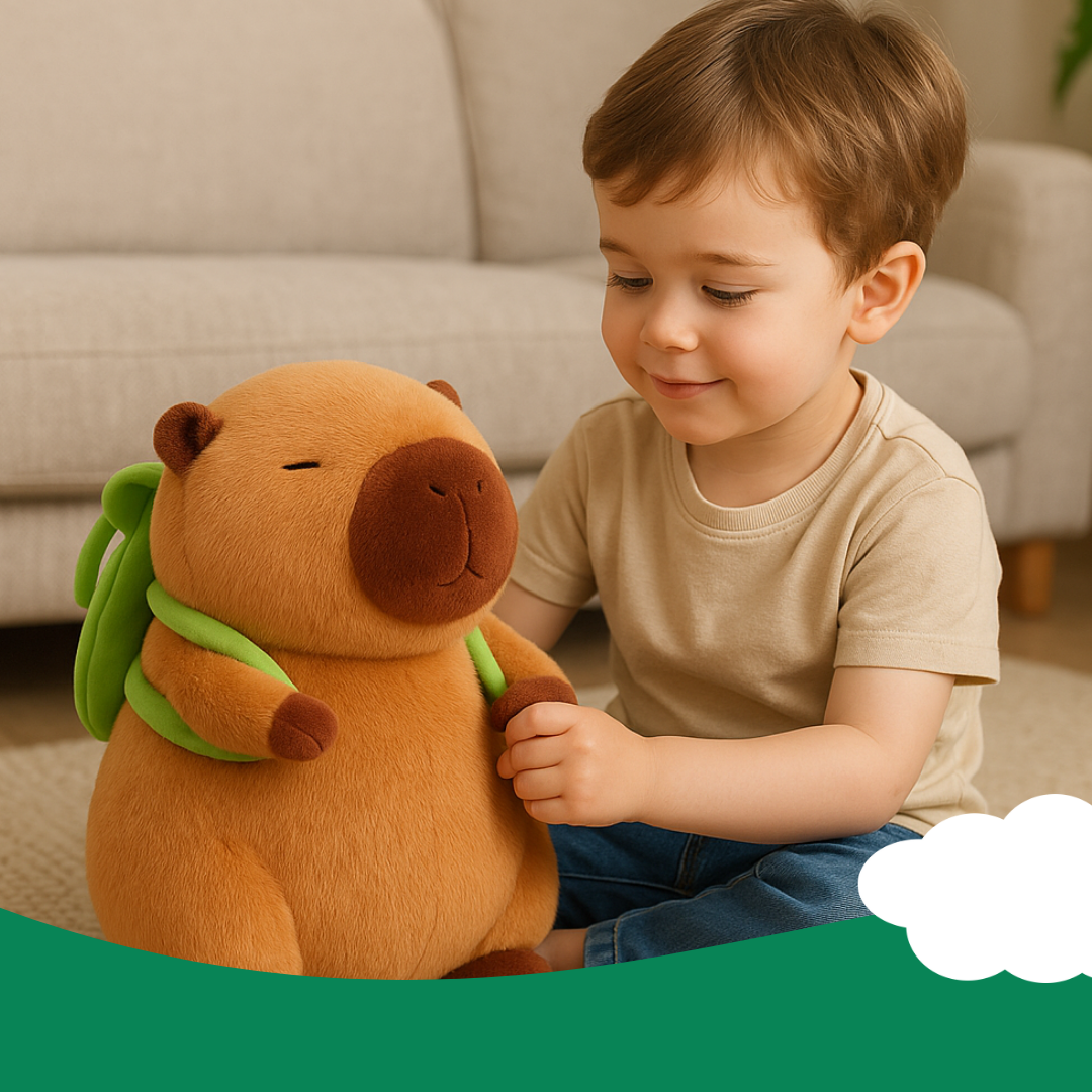 Capybara Plush Strawberry Hat or Turtle Backpack, Cotton 15.7 inches