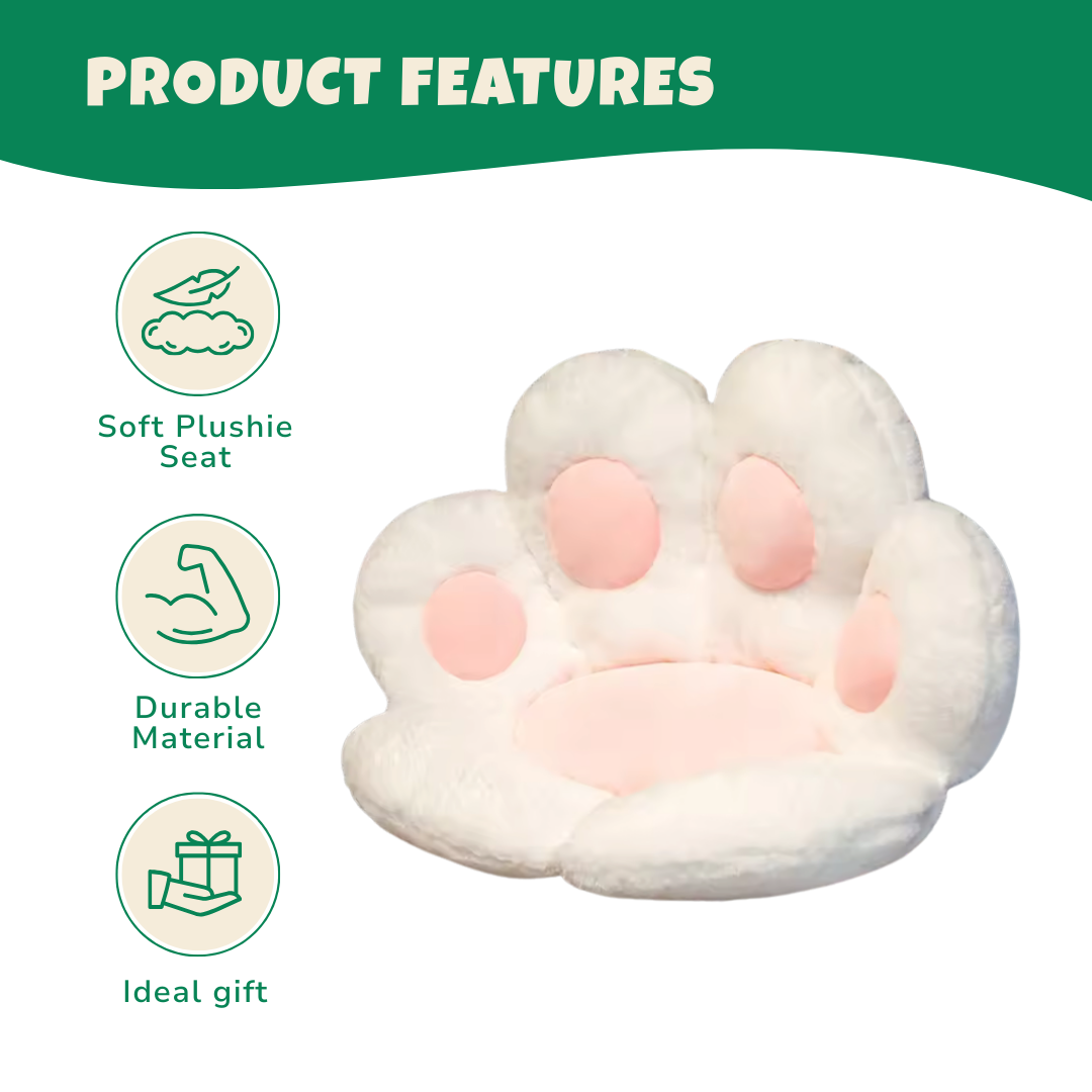 Kawaii Cat Paw Plush Cushion – Soft Cotton Floor Pillow and Nap Doll