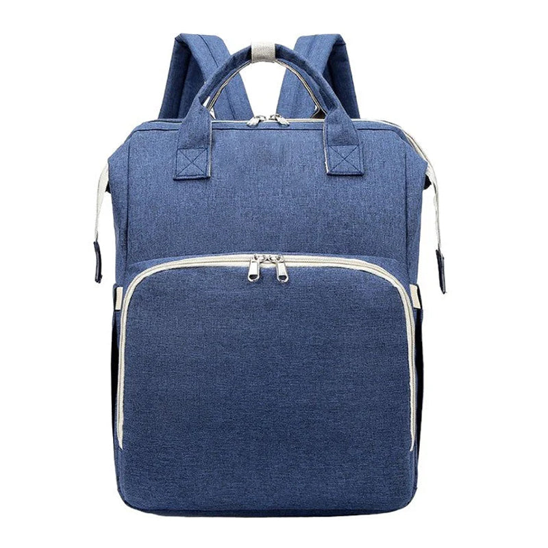 Backpack with Foldable Crib, USB Port, Bottle Holder