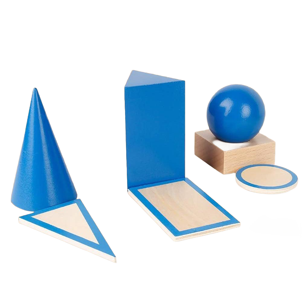 3D Geometric Solids – Durable Wooden Math Learning Set
