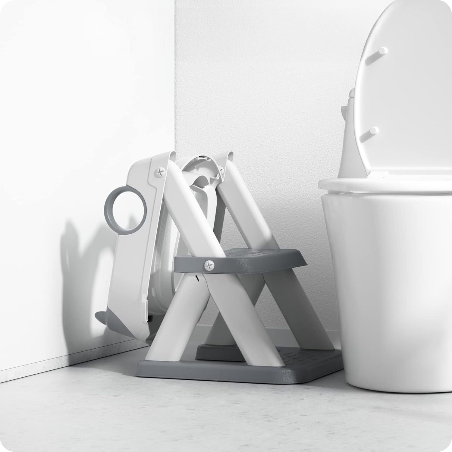 Toddler Toilet Seat with Step, Non-Slip Cushion & Splash Guard