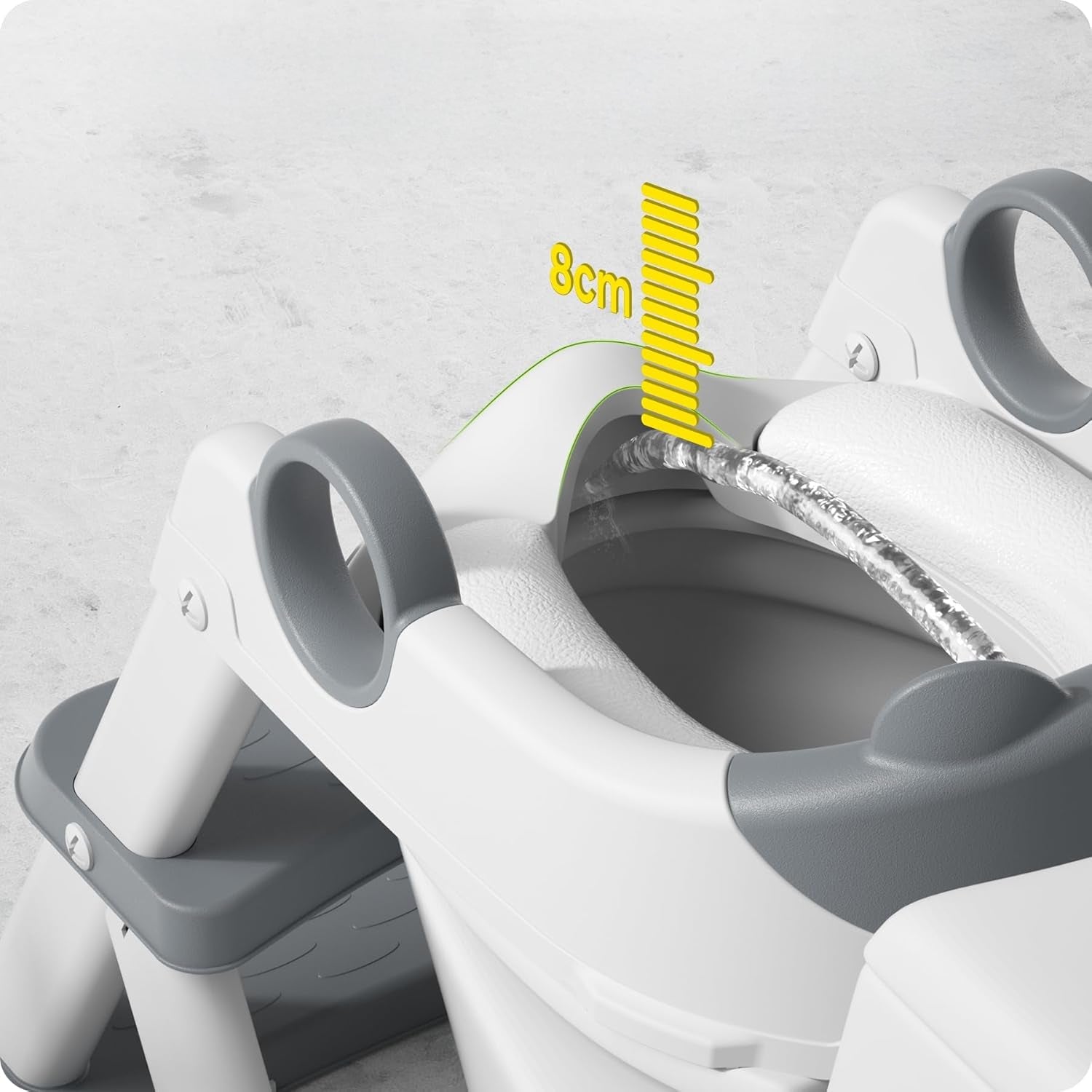 Toddler Toilet Seat with Step, Non-Slip Cushion & Splash Guard