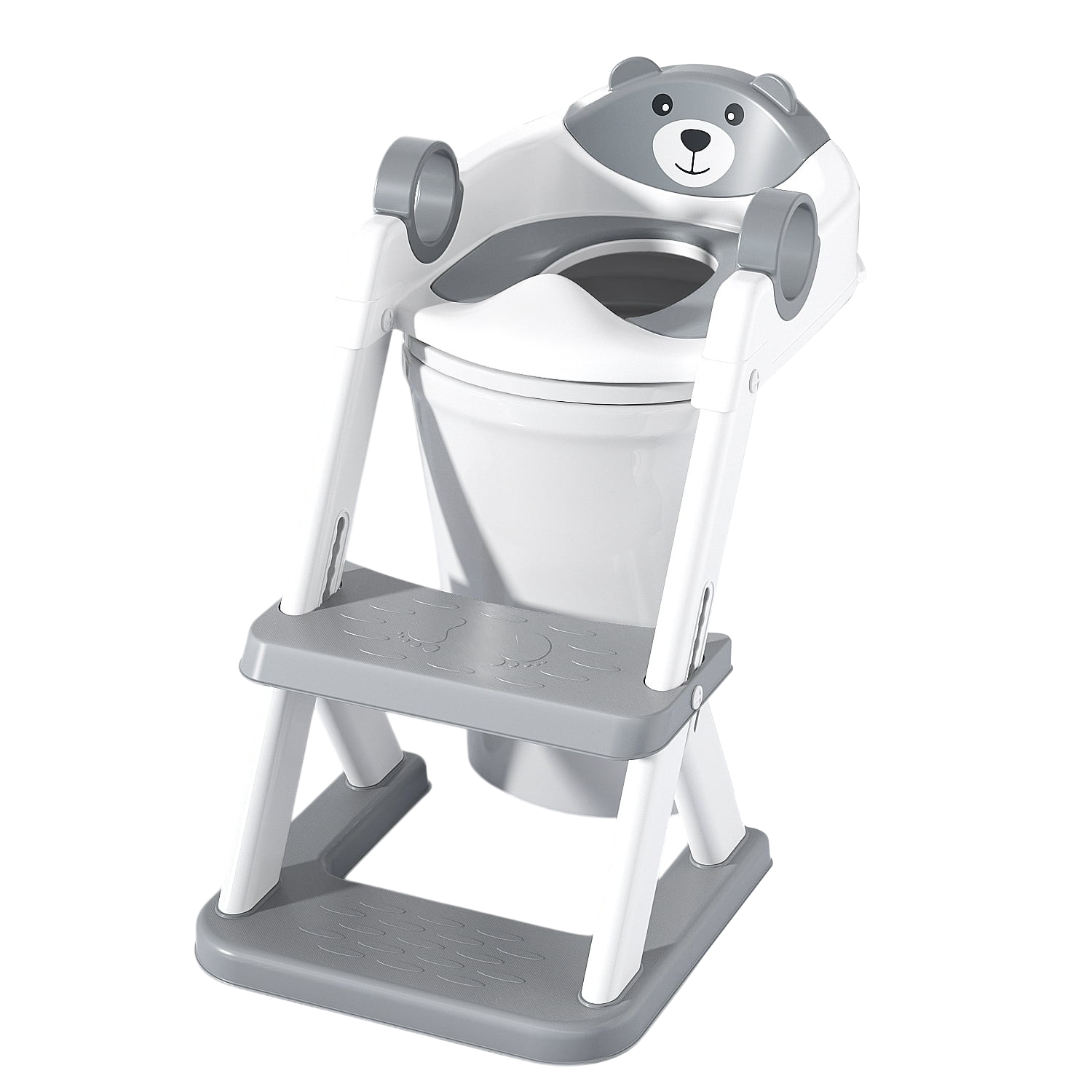 Toddler Toilet Seat with Step, Non-Slip Cushion & Splash Guard