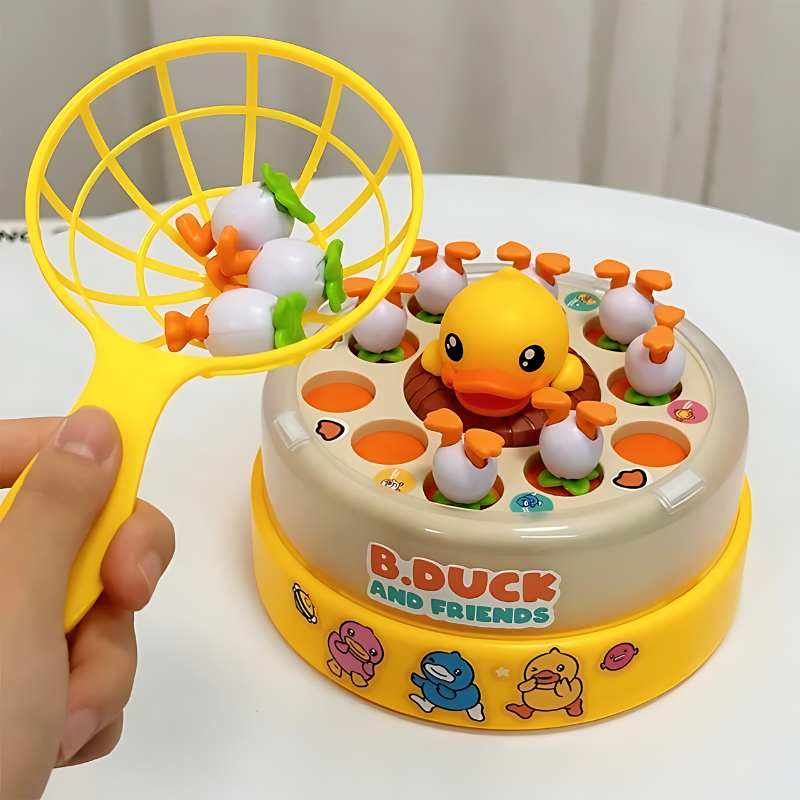 Interactive Duck Catching Game with Popping Action and Music