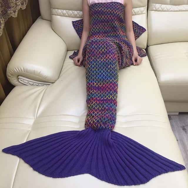 Mermaid Tail Blanket for Kids with Wiggle Room and Full Foot Coverage