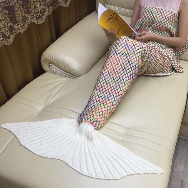 Mermaid Tail Blanket for Kids with Wiggle Room and Full Foot Coverage