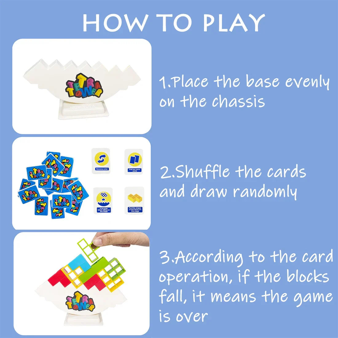 Montessori Balance Game with Tetromino Shapes and Rotating Base