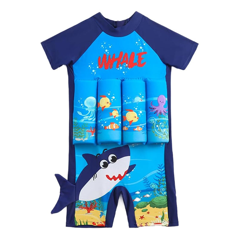 Children's Swimsuit with Removable Floats, One-Piece Rash Guard