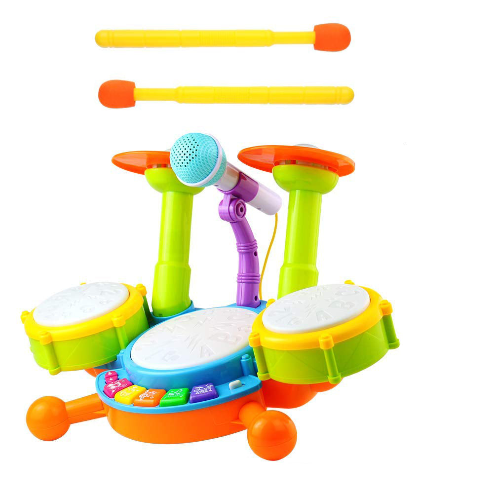 3-in-1 Interactive Drum Baby Set Toddler Music Toy Lights & Sounds