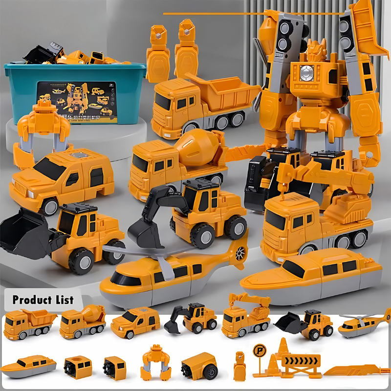Magnetic Modular Toy Set for Building Vehicles and Giant Robot