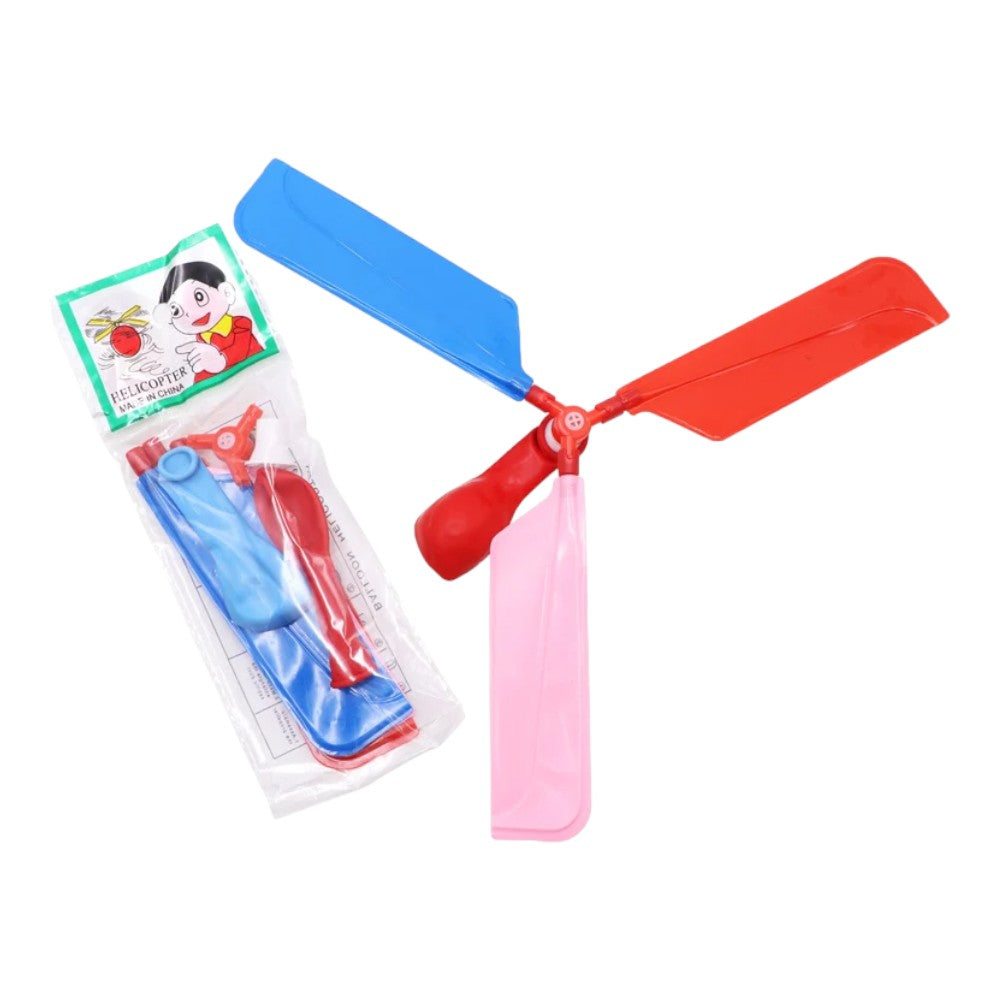 Flying Balloon Helicopter Toy, Rotating Plastic Blades