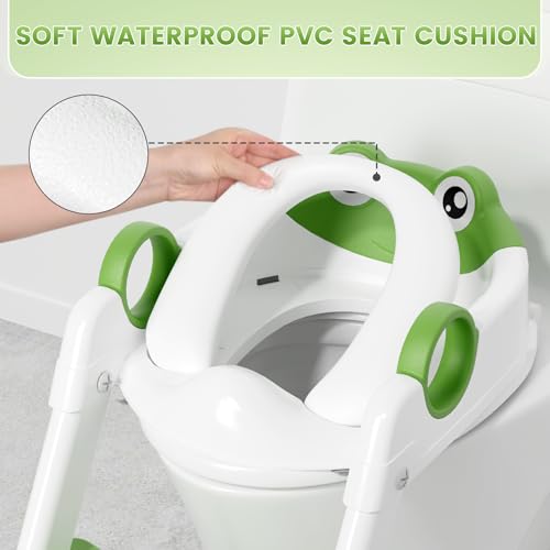 Frog Potty Training Seat With Step, Kids WC Adapter For Boys & Girls
