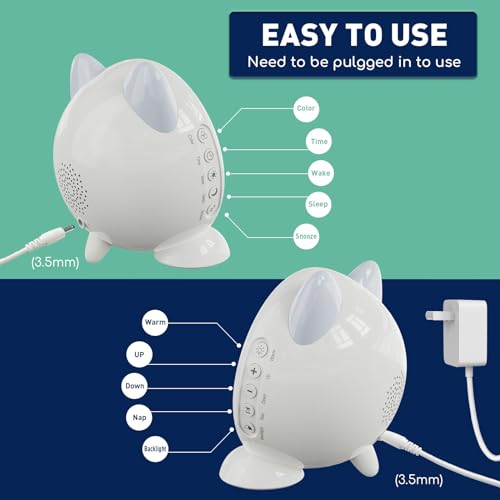 Kids Alarm Clock with Sleep Trainer, Night Light, and Nap Timer