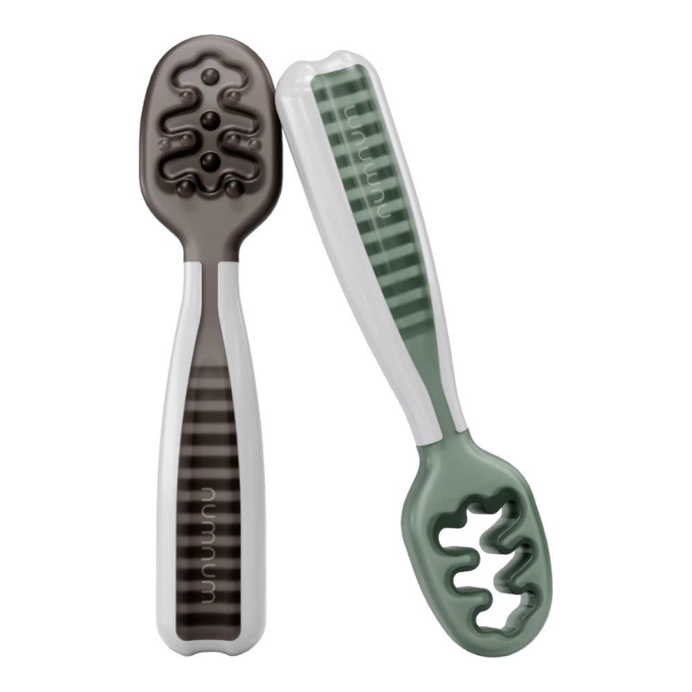 Self-Feeding Baby Spoons, Silicone BLW Utensils, BPA-Free, 2 Pack