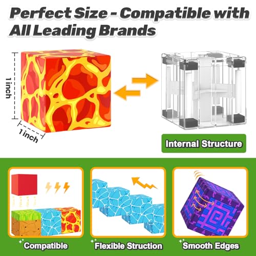 Montessori Magnetic Tiles Set with Volcano and Blossom Double Worlds