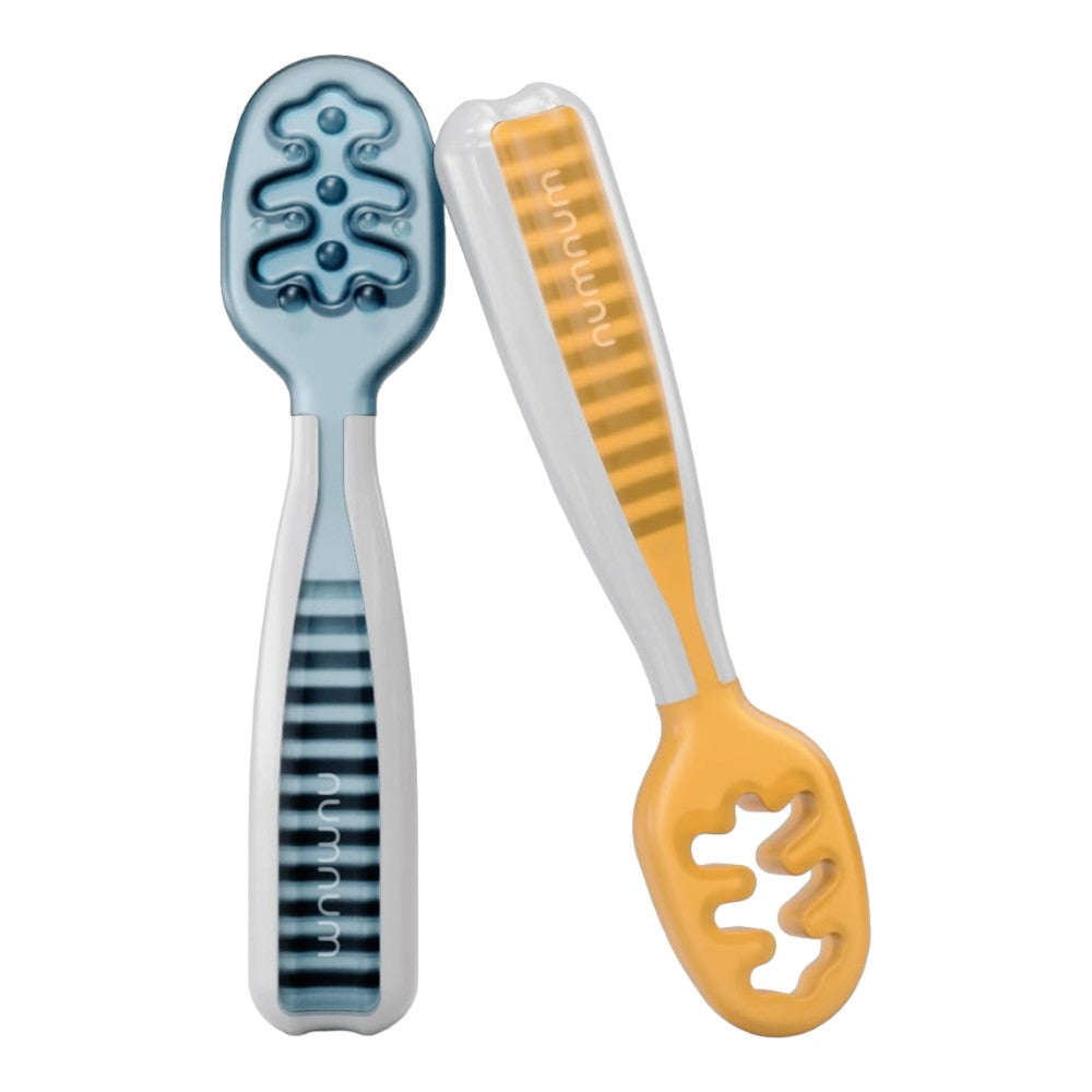 Self-Feeding Baby Spoons, Silicone BLW Utensils, BPA-Free, 2 Pack