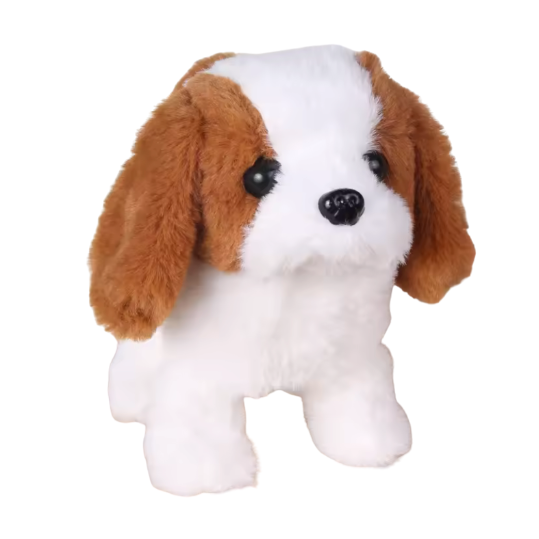Walking Plush Dog Toy with Bark Sound, Moving Ears – Battery-Operated