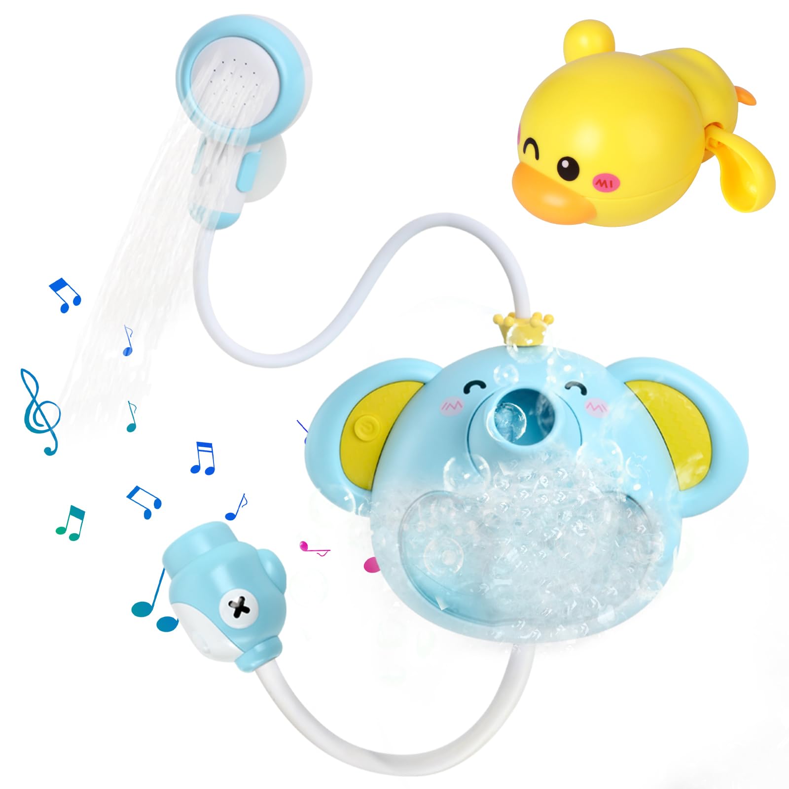 Elephant Bubble Machine - Bath Toy with Music & Floating Duck