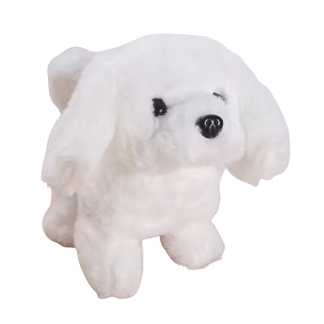 Walking Plush Dog Toy with Bark Sound, Moving Ears – Battery-Operated