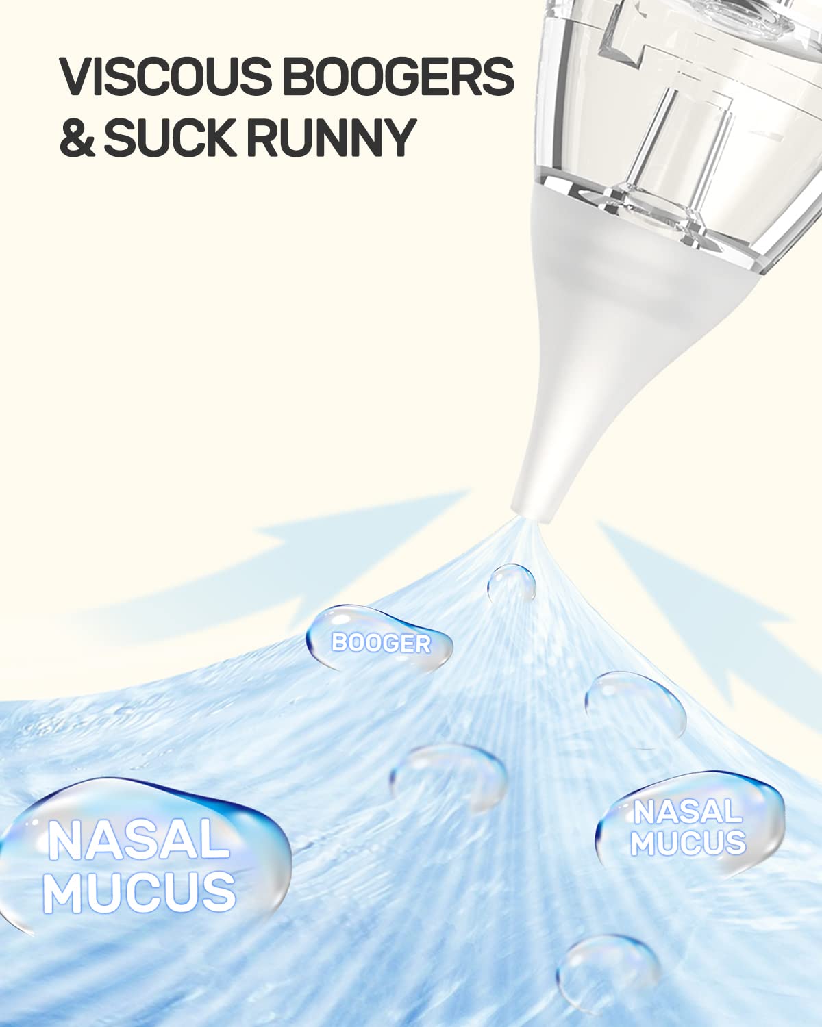 Electric Nasal Aspirator for Baby 3 Suction Modes, 3 Silicone Tips