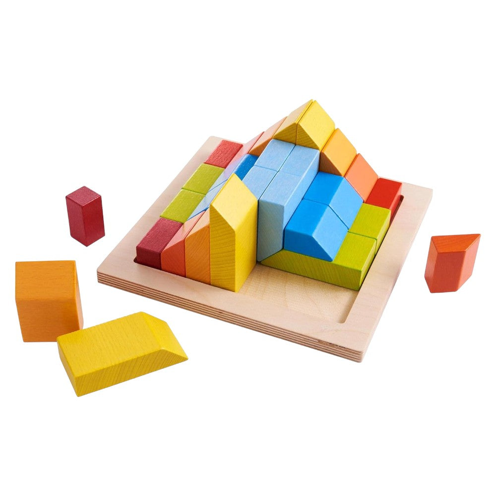 Wooden 3D Stacking Blocks 28 Pieces STEM Toy for Kids 2+ Multicolor