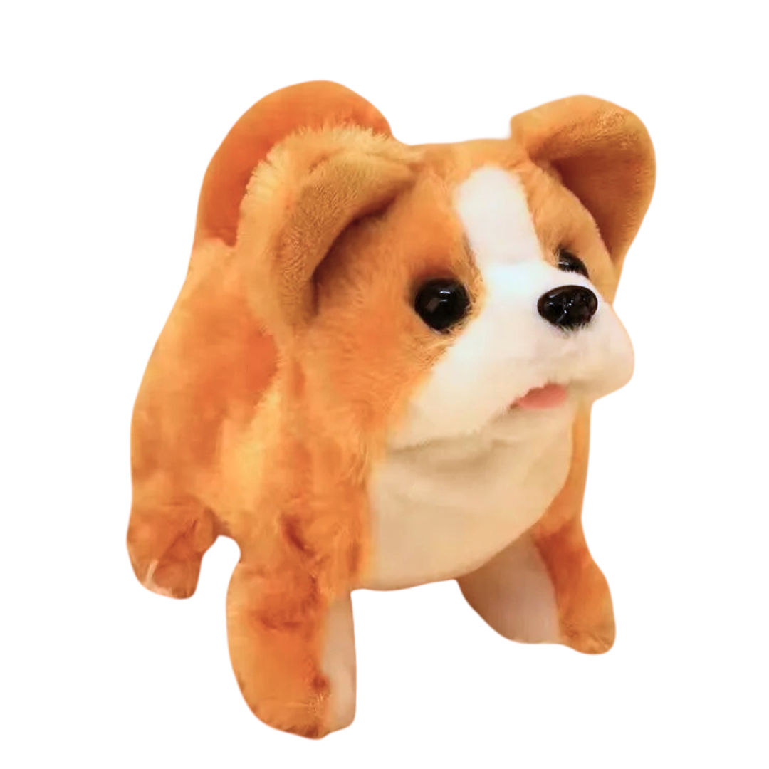 Walking Plush Dog Toy with Bark Sound, Moving Ears – Battery-Operated