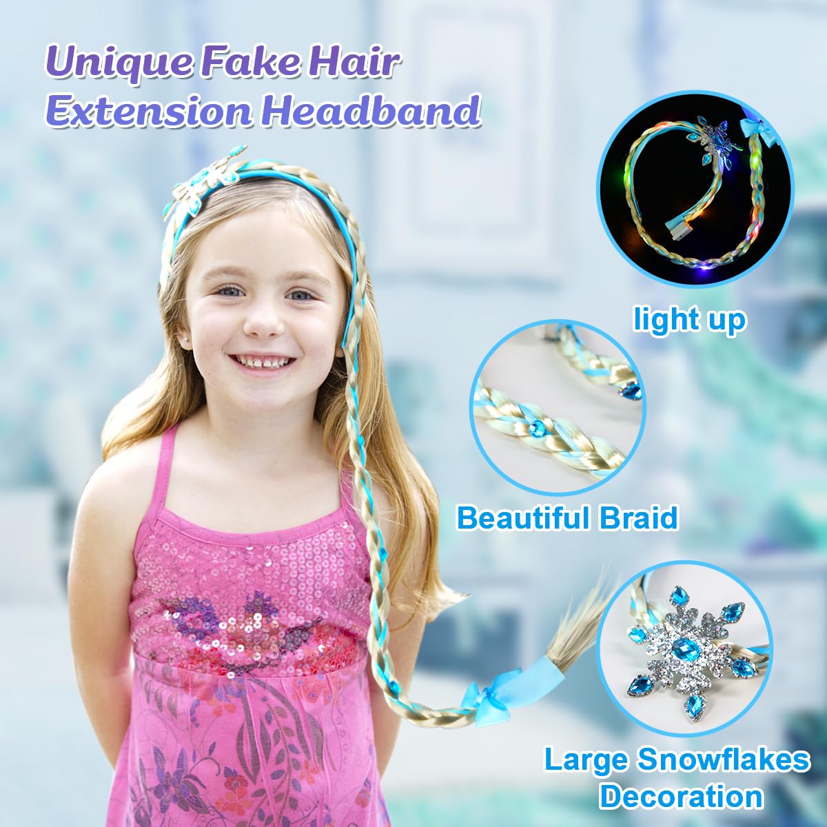 Light Up Princess Dress Costume with Crown Wand Jewelry for Girls