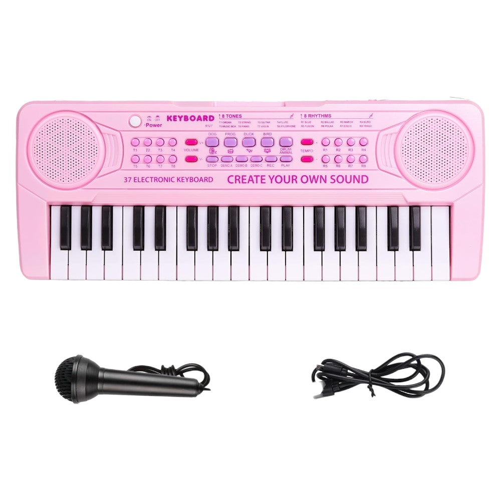 37-Key Kids Electronic Piano Portable Music Keyboard Rhythms & Sounds