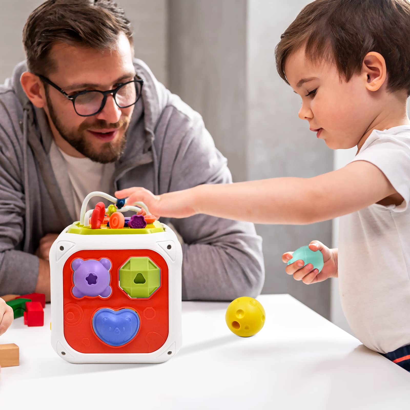 Baby Educational Toy 7-in-1, Activity Cube for 18-36 Months