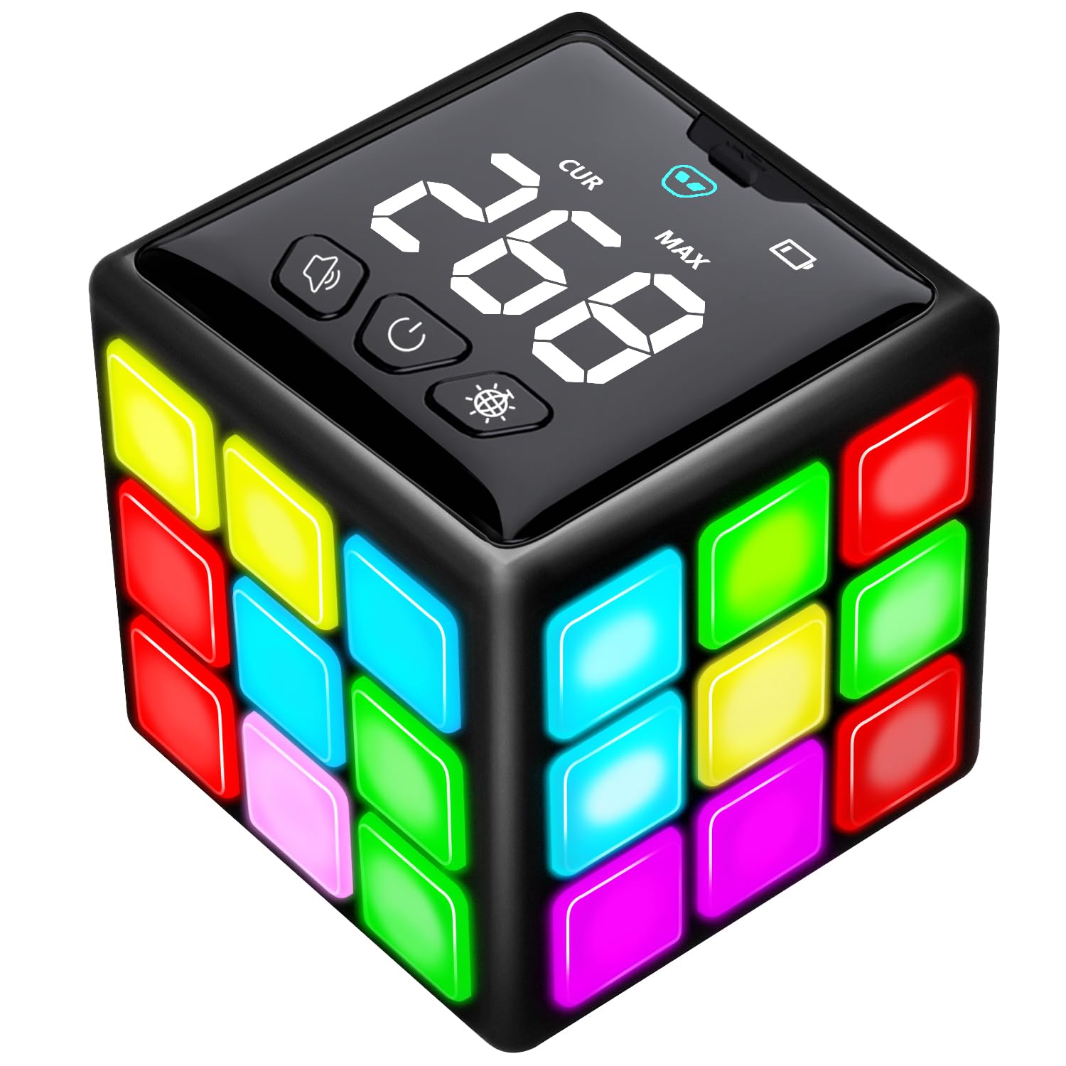 Rechargeable Handheld Cube, 15 Brain & Memory Games with Score Screen