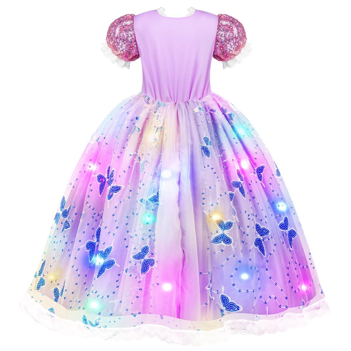 Light Up Princess Costume with Wig, Crown and Accessories for Girls