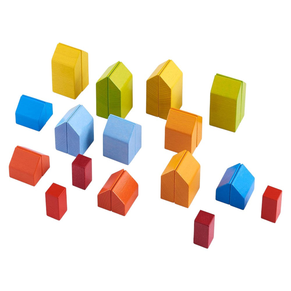 Wooden 3D Stacking Blocks 28 Pieces STEM Toy for Kids 2+ Multicolor