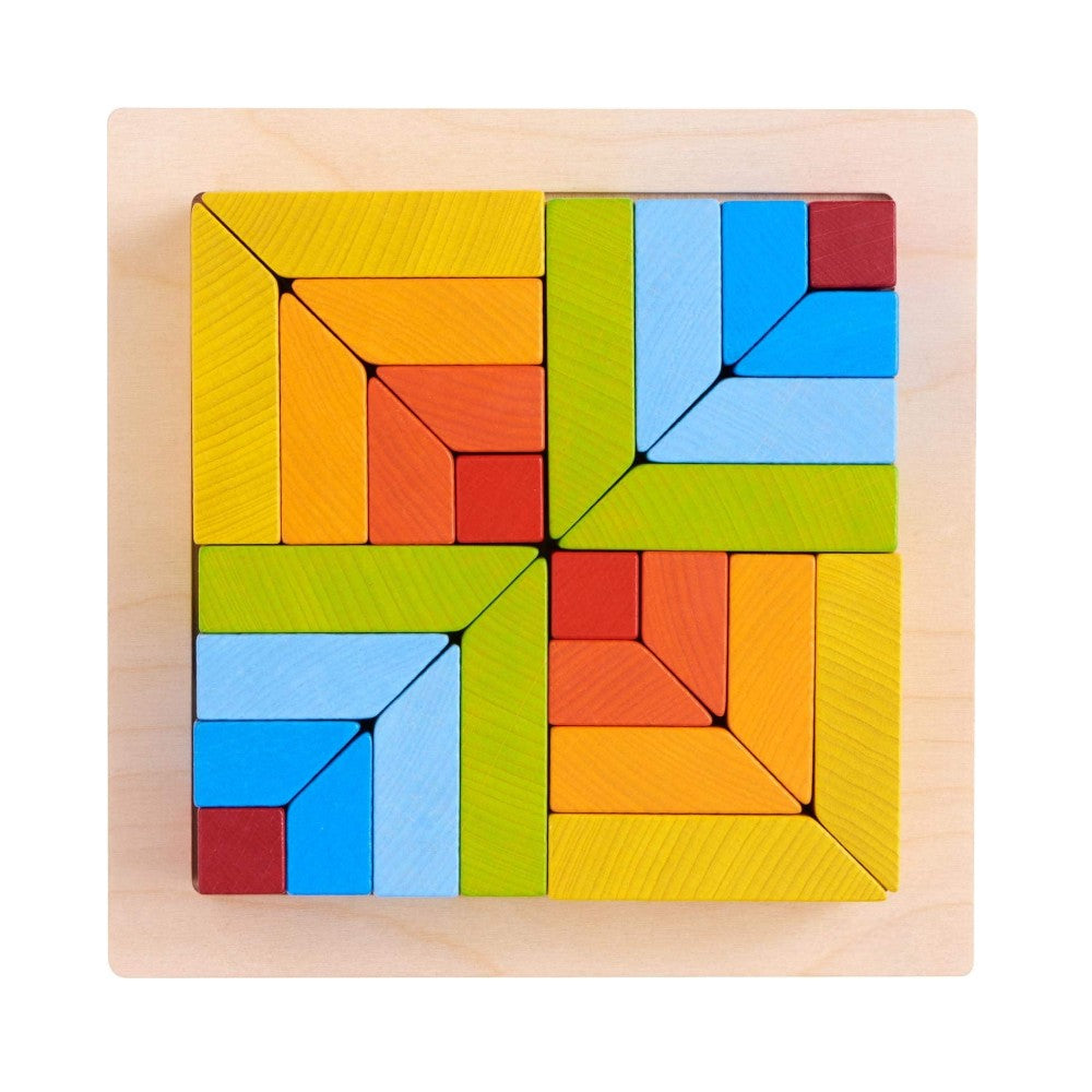 Wooden 3D Stacking Blocks 28 Pieces STEM Toy for Kids 2+ Multicolor